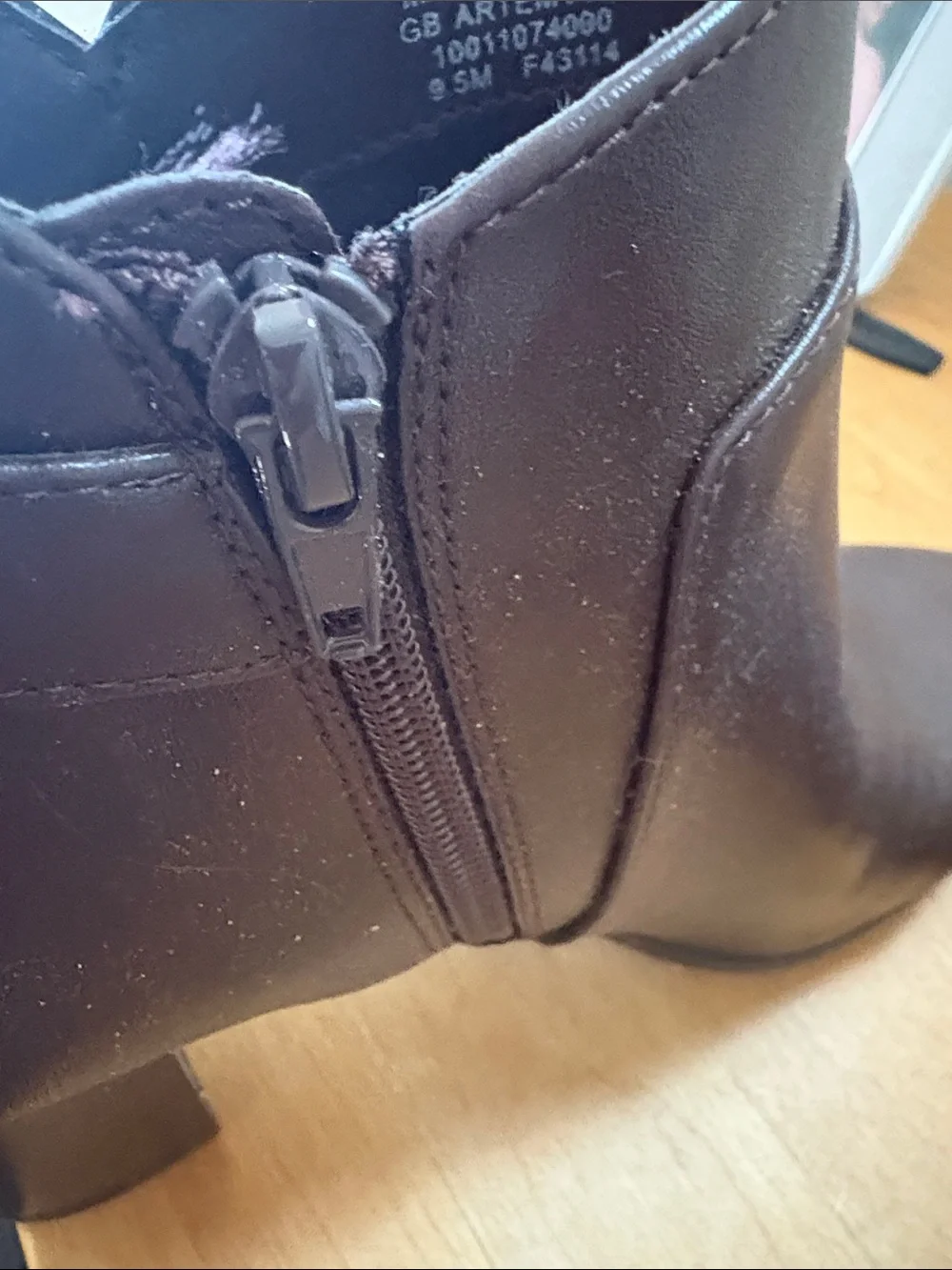 Gianni Bini Dark Brown Leather Ankle Booties with Side Zip